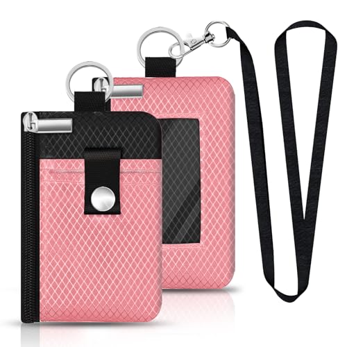 CCUMI Minimalistische RFID-blockierende kleine Geldbörse mit Ausweisfenster, wasserabweisend, mit Reißverschluss, Ausweishülle mit Umhängeband, Schlüsselanhänger für Karten, Bargeld, Reisen, Damen CCUMI Minimalistische RFID-blockierende kleine Geldbörse mit Ausweisfenster, wasserabweisend, mit Reißverschluss, Ausweishülle mit Umhängeband, Schlüsselanhänger für Karten, Bargeld, Reisen, Damen von CCUMI