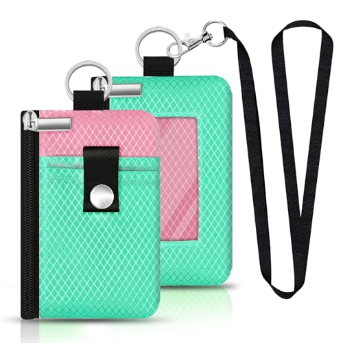 CCUMI Minimalistische RFID-blockierende kleine Geldbörse mit Ausweisfenster, wasserabweisend, mit Reißverschluss, Ausweishülle mit Umhängeband, Schlüsselanhänger für Karten, Bargeld, Reisen, Damen CCUMI Minimalistische RFID-blockierende kleine Geldbörse mit Ausweisfenster, wasserabweisend, mit Reißverschluss, Ausweishülle mit Umhängeband, Schlüsselanhänger für Karten, Bargeld, Reisen, Damen von CCUMI