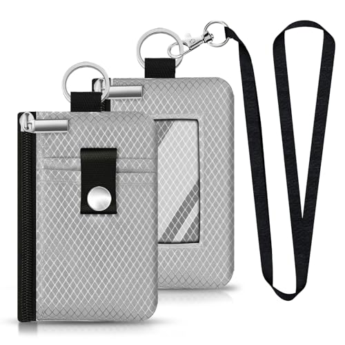 CCUMI Minimalistische RFID-blockierende kleine Geldbörse mit Ausweisfenster, wasserabweisend, mit Reißverschluss, Ausweishülle mit Umhängeband, Schlüsselanhänger für Karten, Bargeld, Reisen, Damen CCUMI Minimalistische RFID-blockierende kleine Geldbörse mit Ausweisfenster, wasserabweisend, mit Reißverschluss, Ausweishülle mit Umhängeband, Schlüsselanhänger für Karten, Bargeld, Reisen, Damen von CCUMI