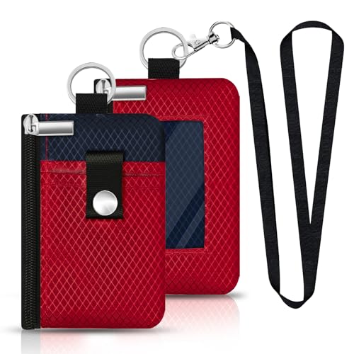 CCUMI Minimalistische RFID-blockierende kleine Geldbörse mit Ausweisfenster, wasserabweisend, mit Reißverschluss, Ausweishülle mit Umhängeband, Schlüsselanhänger für Karten, Bargeld, Reisen, Damen CCUMI Minimalistische RFID-blockierende kleine Geldbörse mit Ausweisfenster, wasserabweisend, mit Reißverschluss, Ausweishülle mit Umhängeband, Schlüsselanhänger für Karten, Bargeld, Reisen, Damen von CCUMI
