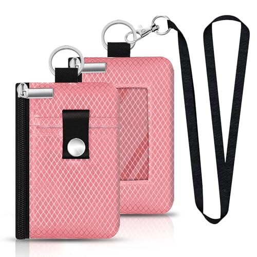 CCUMI Minimalistische RFID-blockierende kleine Geldbörse mit Ausweisfenster, wasserabweisend, mit Reißverschluss, Ausweishülle mit Umhängeband, Schlüsselanhänger für Karten, Bargeld, Reisen, Damen CCUMI Minimalistische RFID-blockierende kleine Geldbörse mit Ausweisfenster, wasserabweisend, mit Reißverschluss, Ausweishülle mit Umhängeband, Schlüsselanhänger für Karten, Bargeld, Reisen, Damen von CCUMI