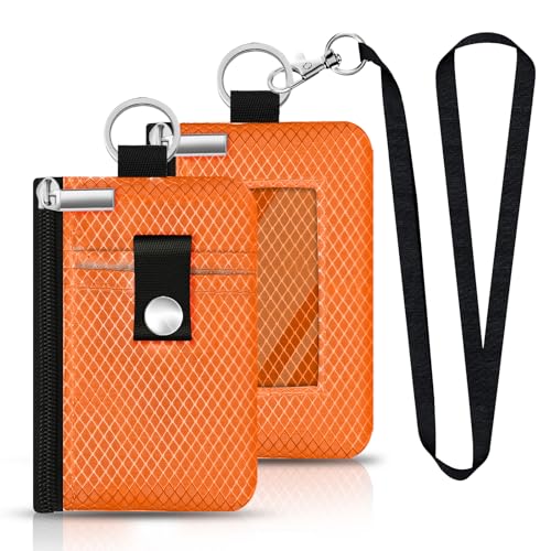 CCUMI Minimalistische RFID-blockierende kleine Geldbörse mit Ausweisfenster, wasserabweisend, mit Reißverschluss, Ausweishülle mit Umhängeband, Schlüsselanhänger für Karten, Bargeld, Reisen, Damen CCUMI Minimalistische RFID-blockierende kleine Geldbörse mit Ausweisfenster, wasserabweisend, mit Reißverschluss, Ausweishülle mit Umhängeband, Schlüsselanhänger für Karten, Bargeld, Reisen, Damen von CCUMI