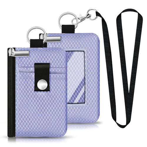 Minimalistische RFID-blockierende kleine Geldbörse mit Ausweisfenster, wasserabweisend, Reißverschluss, Ausweishülle mit Umhängeband, Schlüsselanhänger für Karten, Bargeld, Reisen, Damen, Herren Minimalistische RFID-blockierende kleine Geldbörse mit Ausweisfenster, wasserabweisend, Reißverschluss, Ausweishülle mit Umhängeband, Schlüsselanhänger für Karten, Bargeld, Reisen, Damen, Herren von CCUMI
