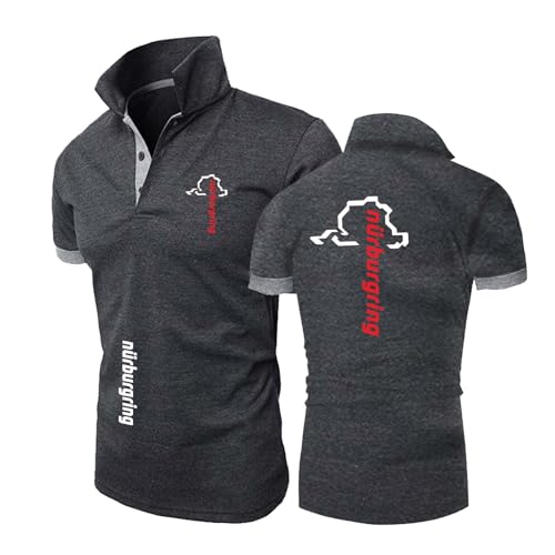 Herren-Poloshirts Fitnessstudio-Kleidung Für N.u.rb.ur.gr.ing Bequemes T-Shirt Mit Knöpfen Rugby Halblange Ärmel Patchwork-T-Shirt Top-Kleidung Training-SHS||xx_l von CCVQPF