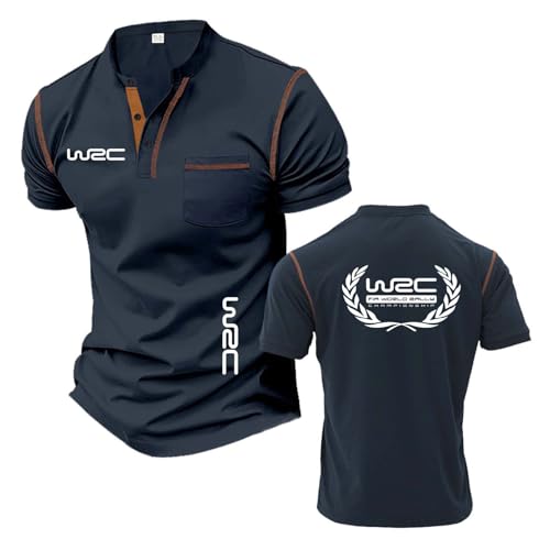 Herren-T-Shirts Mit Aufdruck Henley-Unterwäsche Für W.R.C Bequeme Poloshirts Leichtes Patchwork Kurze Ärmel Weiches T-Shirt Top Kleidung Workout Halbe-ZQS||3X_l von CCVQPF