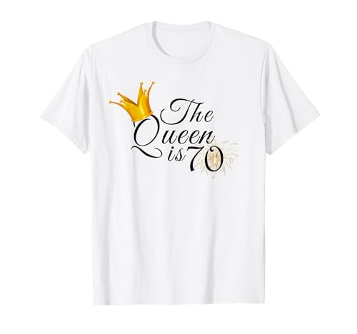 Geschenkidee zum 70. Geburtstag für sie, The Queen is 70 T-Shirt von CCXLII Awesome Collection TT5