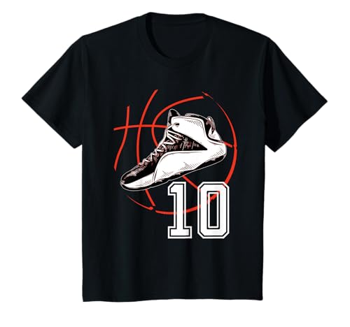 Kinder Basketballschuhe 10. Geburtstag Party Geschenk 10 Sportliebhaber T-Shirt Kinder Basketballschuhe 10. Geburtstag Party Geschenk 10 Sportliebhaber T-Shirt von CCXLIV Awesome TT95