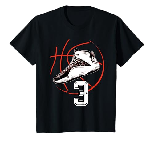 Kinder Basketballschuhe Sport 3. Geburtstag Party Geschenk 3 Junge Mädchen T-Shirt Kinder Basketballschuhe Sport 3. Geburtstag Party Geschenk 3 Junge Mädchen T-Shirt von CCXLIV Awesome TT95