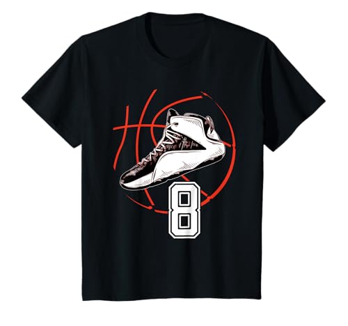 Kinder Basketballschuhe Sport 8. Geburtstag Party Geschenk 8 Junge Mädchen T-Shirt von CCXLIV Awesome TT95