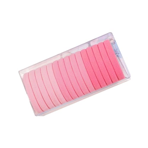 15 Stück Hohe Elastische Haargummi Ohne Beschädigung, Dicke Haargummis Mädchen, Weiche Haarband Haarschmuck Damen-rosa-5.5cm(2.16inch) von CCYXFB