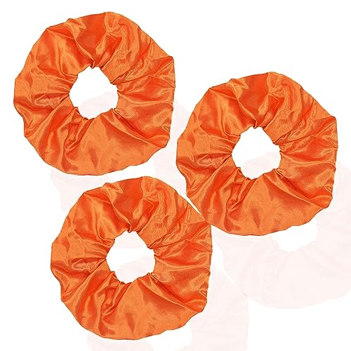 3 Stück Haarband Mädchen Zopfgummis Hair Bun Weiche Schlaf-Haargummis dicke Haargummi Mädchen Haar Accessoire Starker Halt Elastische Haargummis-Orange-1 Count (Pack of 3) von CCYXFB