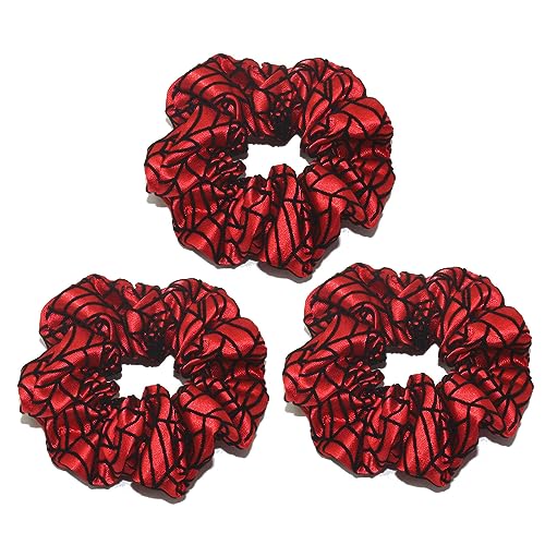 3 Stück Haargummis Satin Scrunchie Seide Scrunchies Set Elastische Haargummis Mädchen Zopfgummis Haarclips Hair Bun Groß Women-rot-1 Count (Pack of 3) von CCYXFB