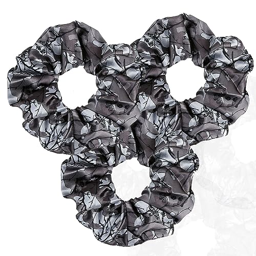 3 Stück Scrunchies Seide dicke Haargummi Seide Hair Bun Elastische Haargummi Weiche Schlaf-Haargummis Satin Scrunchie Zopfgummis Haarbänder Mädchen Satin Haargummi-Grey-1 Count (Pack of 3) von CCYXFB