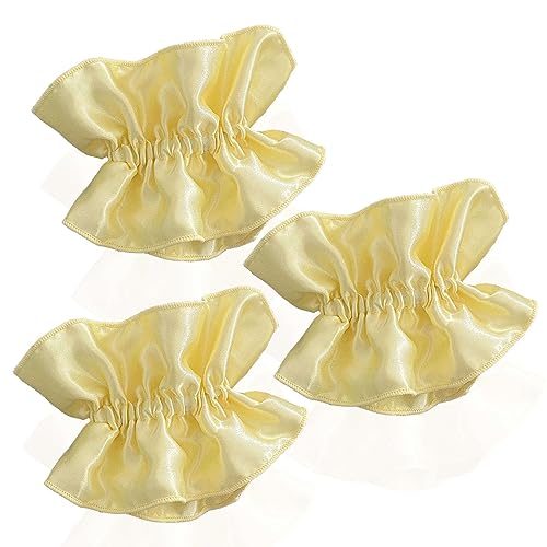 3 Stück Scrunchies Seide dicke Haargummi Seide Hair Bun Elastische Haargummi Weiche Schlaf-Haargummis Satin Scrunchie Zopfgummis Haarbänder Mädchen Satin Haargummi-gelb-1 Count (Pack of 3) von CCYXFB