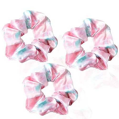 3 Stück haarband mädchen zopfgummis hair bun weiche Schlaf-Haargummis dicke haargummi mädchen haar accessoire starker Halt elastische haargummis-hellrot-1 Count (Pack of 3) von CCYXFB