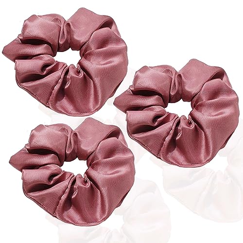 3 Stück haarband mädchen zopfgummis hair bun weiche Schlaf-Haargummis dicke haargummi mädchen haar accessoire starker Halt elastische haargummis-rot-1 Count (Pack of 3) von CCYXFB