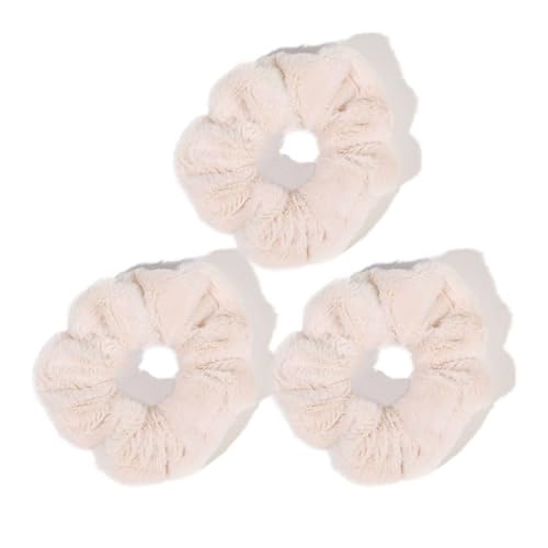 CCYXFB 3 Stück Haargummi Ohne Beschädigung, Plüsch Haargummis Mädchen Für Winter, Weiche Dicke Haarband, Haarschmuck Damen-Beige-D: 10cm(3.9inch) von CCYXFB