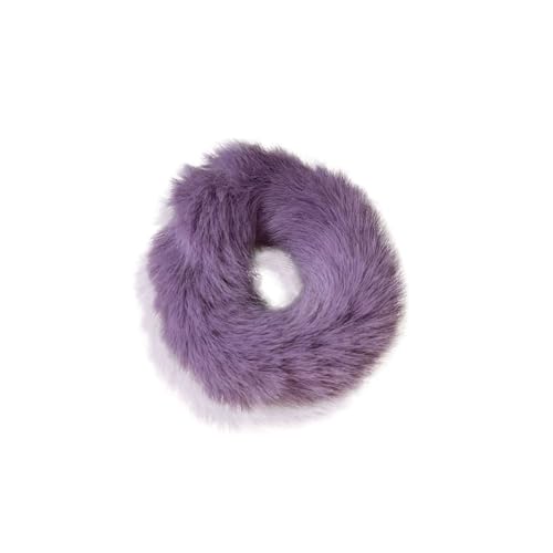 CCYXFB Pelziges Haargummis, Weiche Haargummi Für Dickes Haar, Haarband Damen Haarschmuck Mädchen-Violett-1 Count(Pack of 1) von CCYXFB