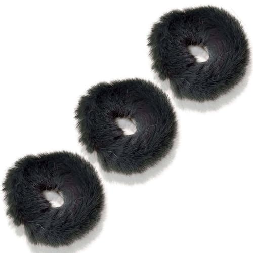 CCYXFB Pelziges Haargummis, Weiche Haargummi Für Dickes Haar, Haarband Damen Haarschmuck Mädchen-dunkelgrün-1 Count(Pack of 3) von CCYXFB