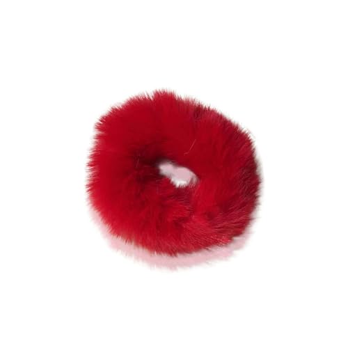 CCYXFB Pelziges Haargummis, Weiche Haargummi Für Dickes Haar, Haarband Damen Haarschmuck Mädchen-rot-1 Count(Pack of 1) von CCYXFB