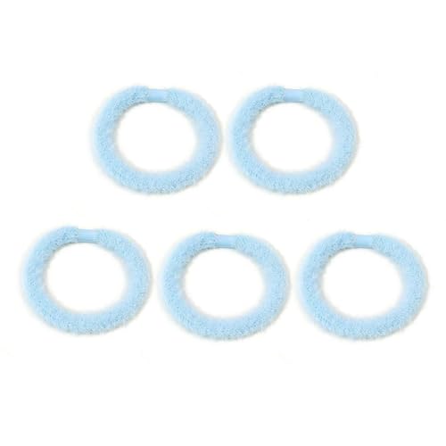 Hohe Elastische Haargummi Ohne Beschädigung, Plüsch Haargummis Mädchen, Weiche Haarband Haarschmuck Damen-HimmelblauⅠ-6cm(2.36inch) von CCYXFB