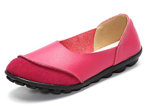 CCZZ Damen Mokassins Bootsschuhe Leder Loafers Freizeit Flache Schuhe rutschfest Fahren Halbschuhe Slippers von CCZZ