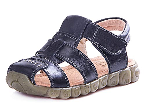 CELANDA Sandalen Jungen Mädchen Geschlossene Sandalen Sommer Kinder Trekkingsandalen Wanderschuhe Rutschfeste Lauflernschuhe Beach Sandalen Schwarz Gr.26 von CELANDA