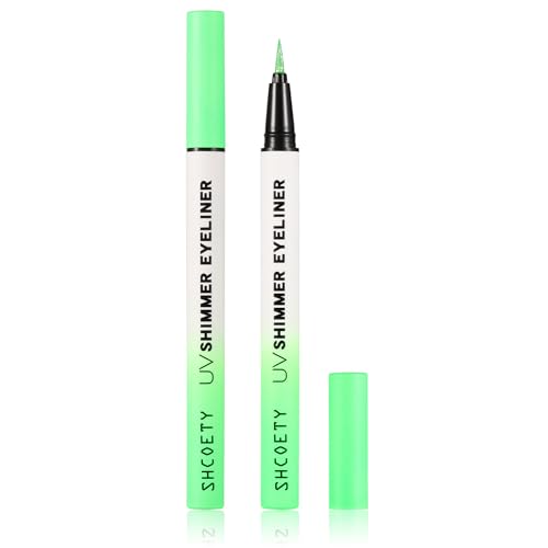 CCbeauty Neon UV Eyeliner Glitzer Fluoreszenz Farben Wasserdicht Flüssiger Eyeliner Augen Make-Up für Karneval Fasching Halloween von CCbeauty