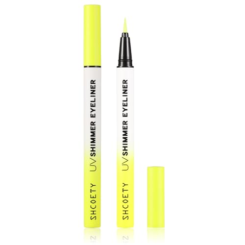 CCbeauty Neon UV Eyeliner Glitzer Fluoreszenz Farben Wasserdicht Flüssiger Eyeliner Augen Make-Up für Karneval Fasching Halloween von CCbeauty