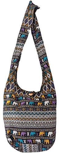 CCcollections Beuteltasche aus Reiner Baumwolle, mehr als 40 Verschiedene, wiederverwertbare Einkaufstasche für einen umweltbewussten Lebenstil, Umhängetaschen (Aztec SD Black) von CCcollections