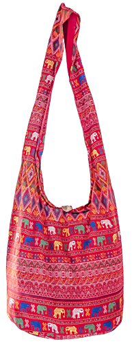 CCcollections Damen Schultertasche für tägliche Essentials – Pure Baumwolltasche zum Einkaufen, leicht & langlebig – Recycelbare stylische Stofftasche mit lebendigen Prints (Aztec SD Red) von CCcollections