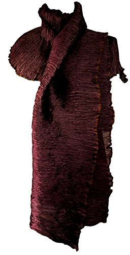 CCcollections Luxuriöser großer Faltenschal und Schal aus reiner Seide in atemberaubenden Farben (Stole - Red Wine) von CCcollections