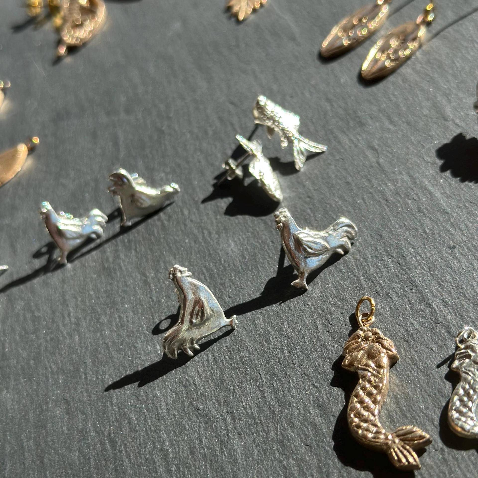 Filigrane Hühner Ohrringe Aus Silber, Handgemachter Schmuck von CCharmedCCreations