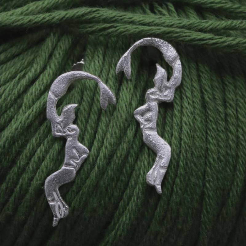 Silber Ohrringe, Meerjungfrau Schmuck, Filigran, Mermaids Kiss von CCharmedCCreations