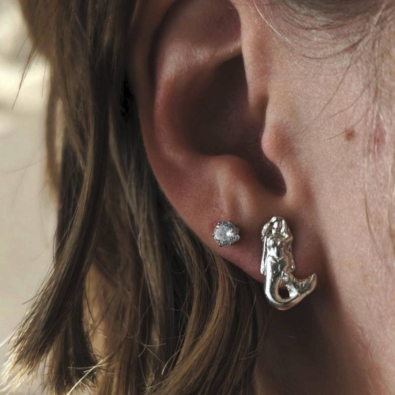 Meerjungfrauen Ohrringe, Silber Schmuck, Kleine Ohrstecker von CCharmedCCreations