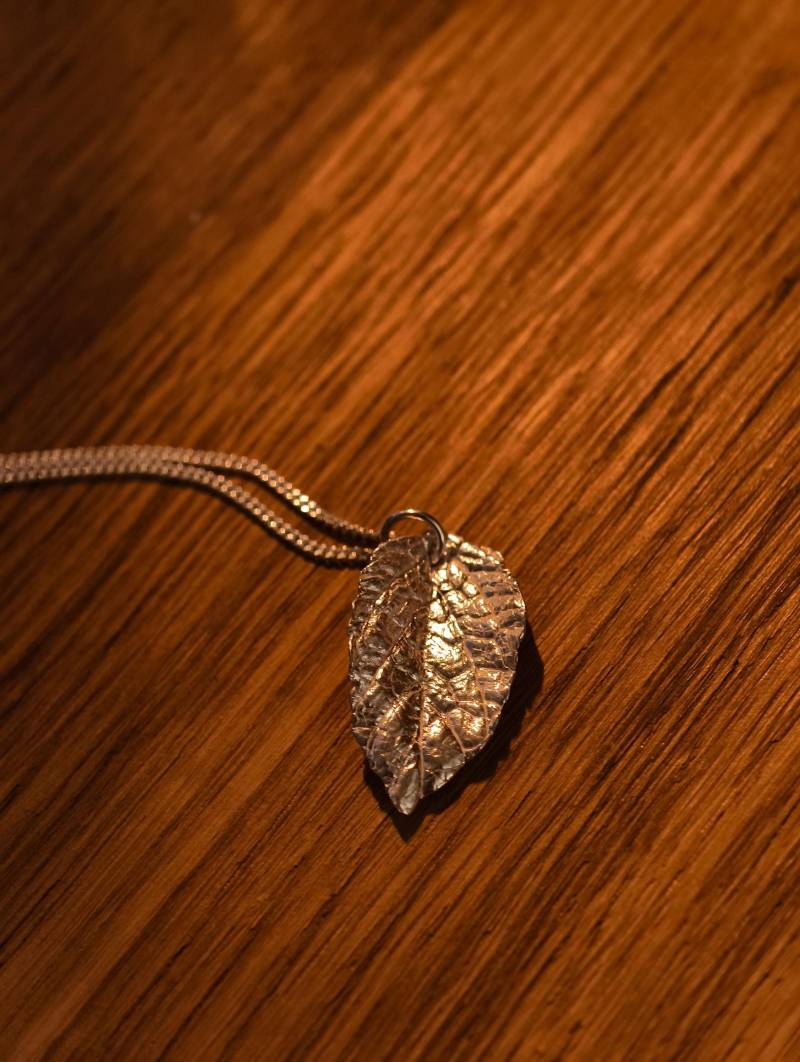 Silber Blatt Kette, Echte Nachbildung Aus Silber, Kräuter Schmuck von CCharmedCCreations