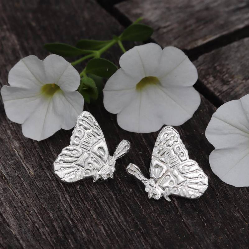 Zauberhafte Schmetterlings-Ohrstecker Aus Silber - Natur Schmuck Zarter Ohrschmuck Geschenkidee von CCharmedCCreations