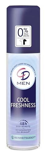 CD MEN Deo Zerstäuber 'Cool Freshness', 75 ml, Deodorant ohne Aluminiumsalze, frischer Duft, 48 h langanhaltender Schutz, für empfindliche Haut geeignet, vegane Körperpflege von CD