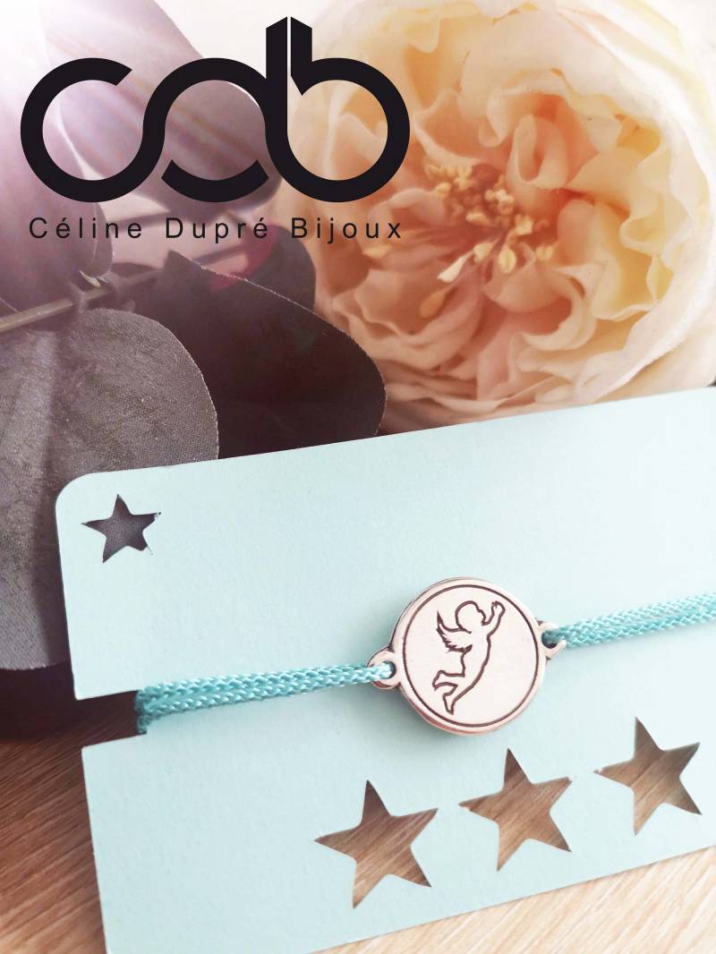 Armband "Angel" Zinn Silber Finish 10 Mikron - Ø16mm Farbe Ihrer Wahl von CDBFRANCE