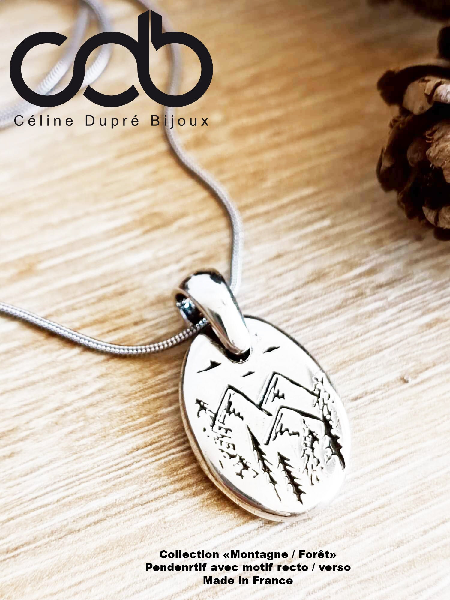 Berg-/Waldanhänger - Doppelseitiges Modell 13 X 20 Mm Mit Oder Ohne Kette Berg-/Waldanhänger - Doppelseitiges Modell 13 X 20 Mm Mit Oder Ohne Kette von CDBFRANCE