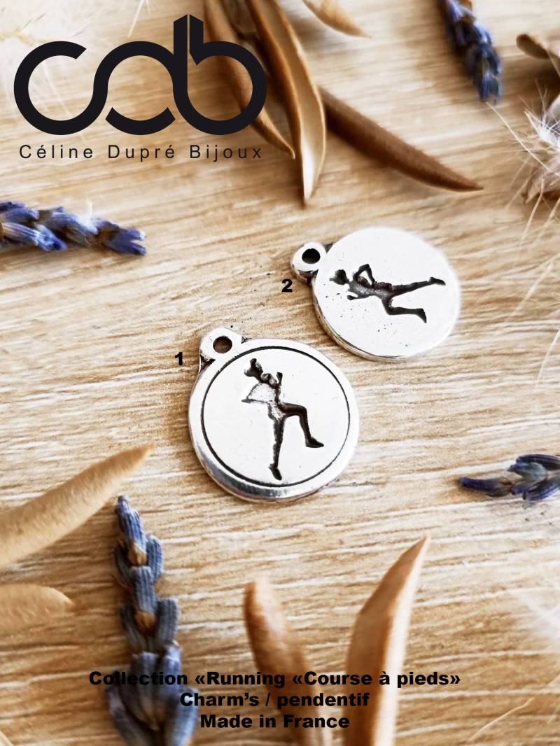 Charm „Running/Course À Pieds" Für Armband - Modell Ihrer Wahl Zinn-Finish in 925Er Silber von CDBFRANCE