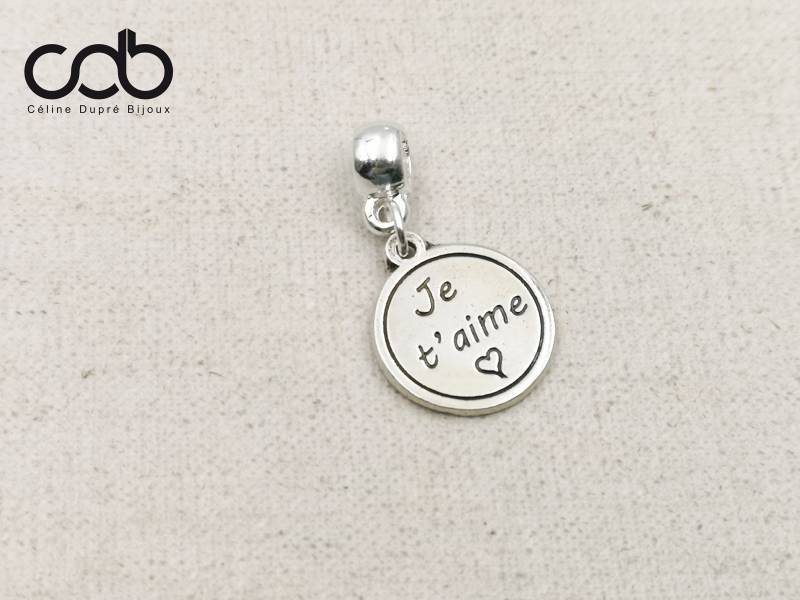 Charm "Ich Liebe Dich" Zinn Silber 925 - Ø16mm von CDBFRANCE