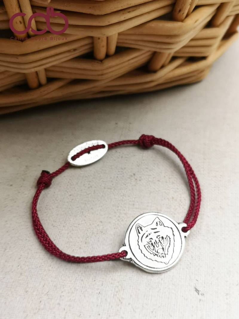 Verstellbares „Loup"-Armband Ø18 Mm - Farbe Und Kordel Nach Wahl 925Er Silber-Zinn von CDBFRANCE