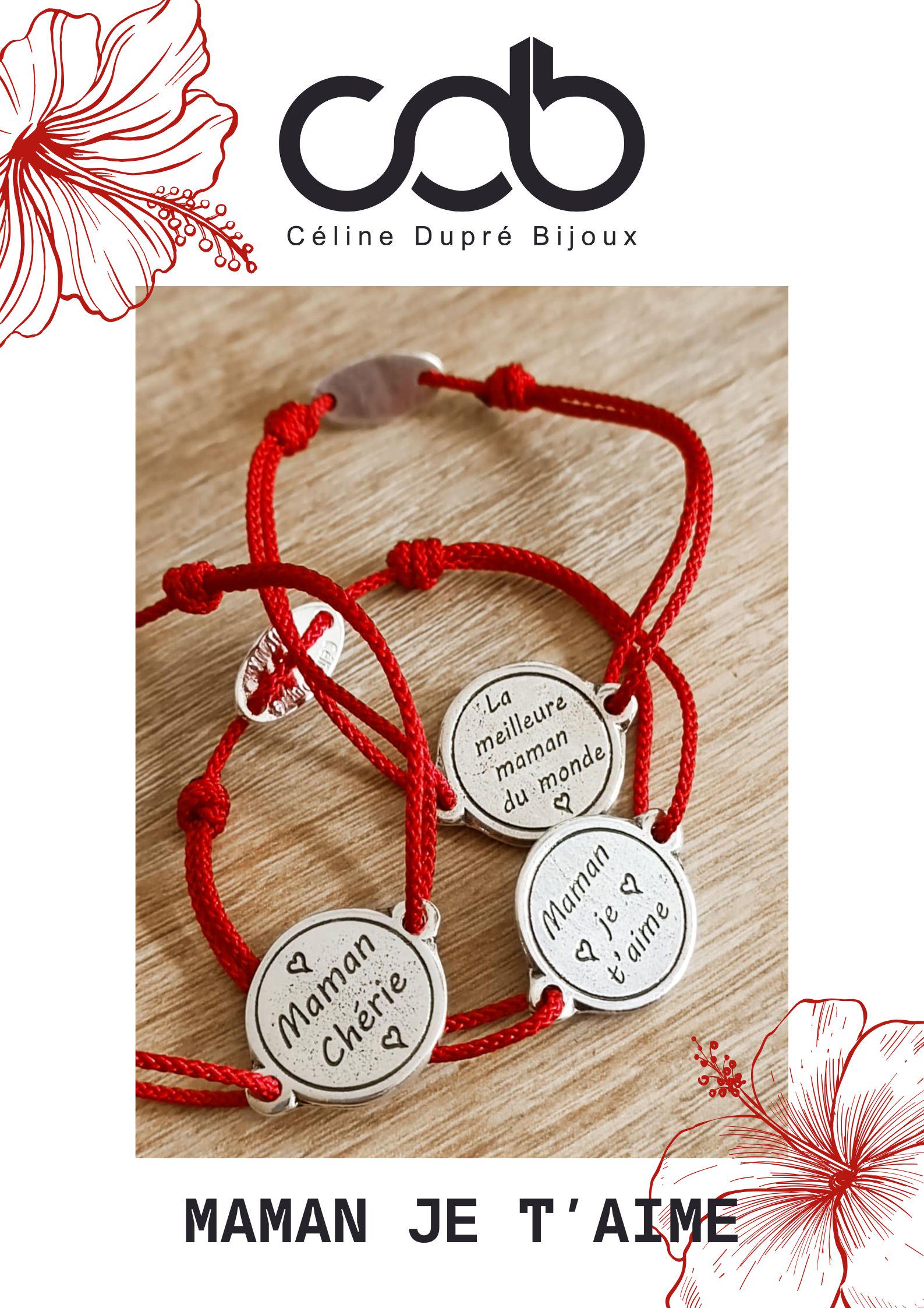 Verstellbares Armband "Die Beste Mama Der Welt" - Ø18mm Geflochtene Kordel Nach Wahl von CDBFRANCE