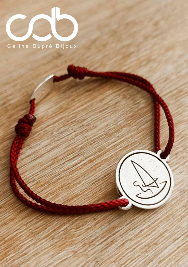 Windsurf-Armband/Segelpflanze - Zinn Mit 925Er Silberfinish Ø18 Mm von CDBFRANCE