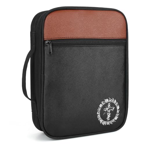CDBXPRG Bibelhülle, Bibeltragetasche für Damen, schützende Kirchen-Organizer, Tasche mit Grifftaschen, christliches Geschenk für Mädchen, Jungen und Männer, Braun CDBXPRG Bibelhülle, Bibeltragetasche für Damen, schützende Kirchen-Organizer, Tasche mit Grifftaschen, christliches Geschenk für Mädchen, Jungen und Männer, Braun von CDBXPRG