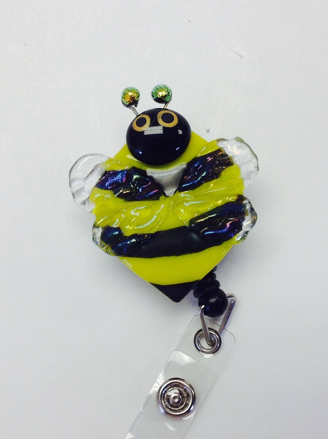 Versenkbarer Ausweishalter Fused Glass Bumble Bee Versenkbarer Ausweishalter Fused Glass Bumble Bee von CDChilds