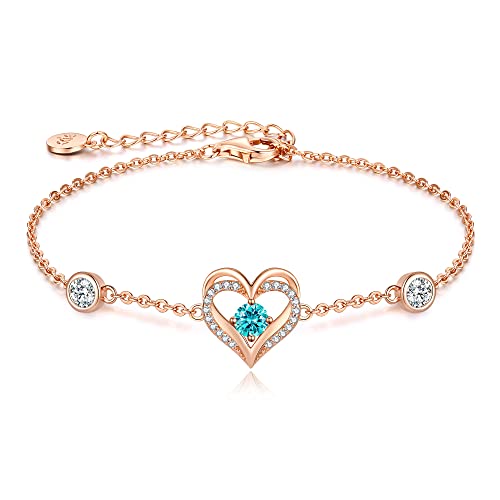 CDE Armband Damen 925 Sterling Silber Herz Rosegold Geschenk für Sie Geburtsstein Armbänder Frauen Schmuck Weihnachten Valentinstag Geburtstags Muttertags Hochzeits Jubiläums CDE Armband Damen 925 Sterling Silber Herz Rosegold Geschenk für Sie Geburtsstein Armbänder Frauen Schmuck Weihnachten Valentinstag Geburtstags Muttertags Hochzeits Jubiläums von CDE