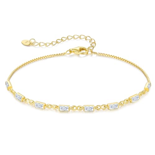 CDE Gold Armband Damen 925 Sterling Silber 14k Vergoldet Zirkonia Infinity Armbänder Damen Verstellbar Armkette Schmuck Muttertag Valentinstag Geburtstag Weihnachten Geschenke für Sie Frauen Mama CDE Gold Armband Damen 925 Sterling Silber 14k Vergoldet Zirkonia Infinity Armbänder Damen Verstellbar Armkette Schmuck Muttertag Valentinstag Geburtstag Weihnachten Geschenke für Sie Frauen Mama von CDE