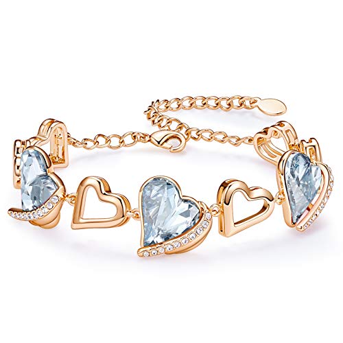 CDE Armband Damen Schmuck mit Elegante Geschenkverpackung, Herz Armkettchen Anhänger Geschenke für Valentinstag/Muttertagsg/Jubiläum/Geburtstag von CDE